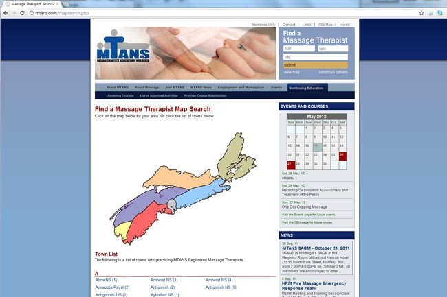 Find a Therapist page